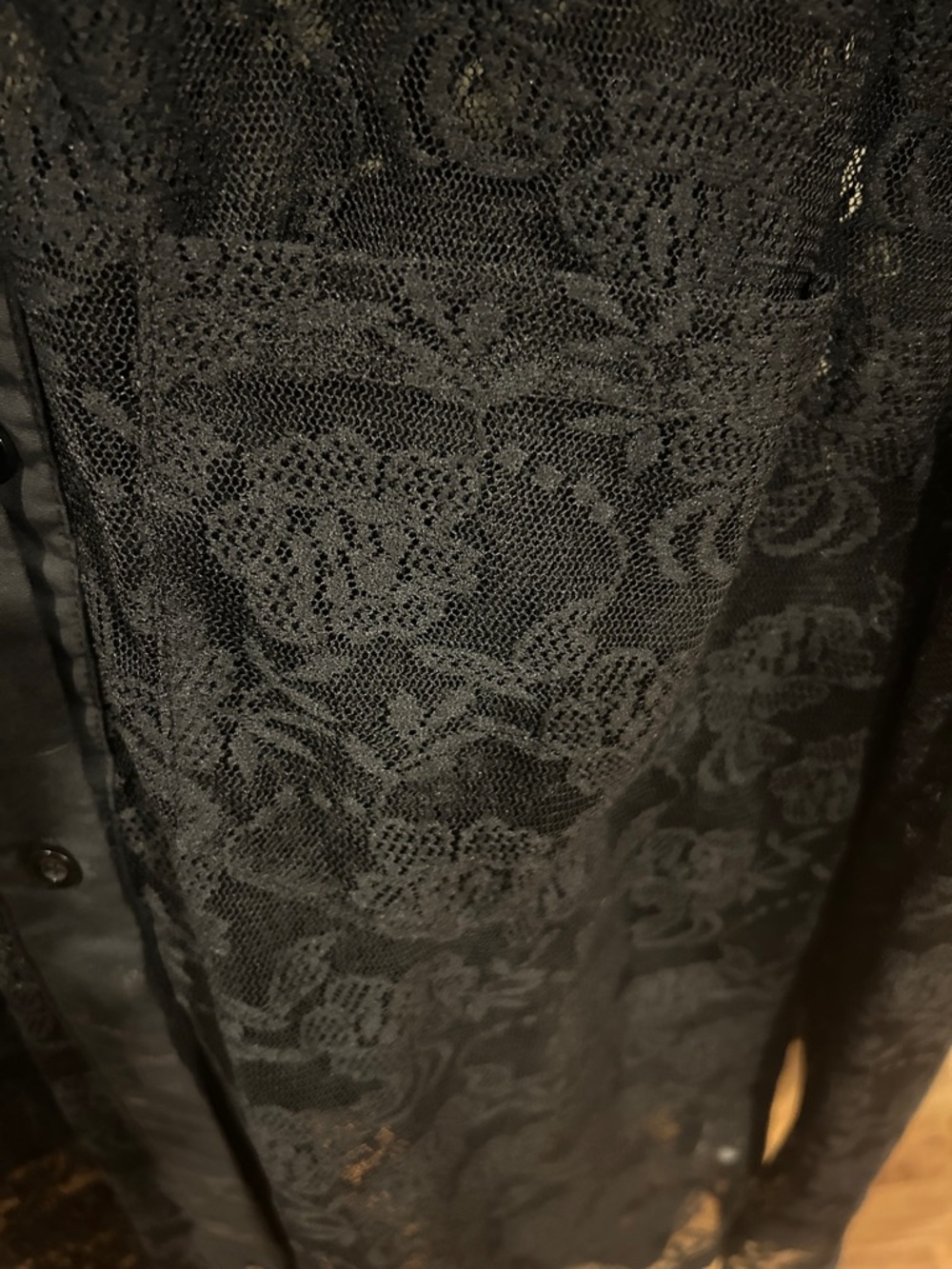 Black Lace Button-Up Blouse - Picture 5 of 5